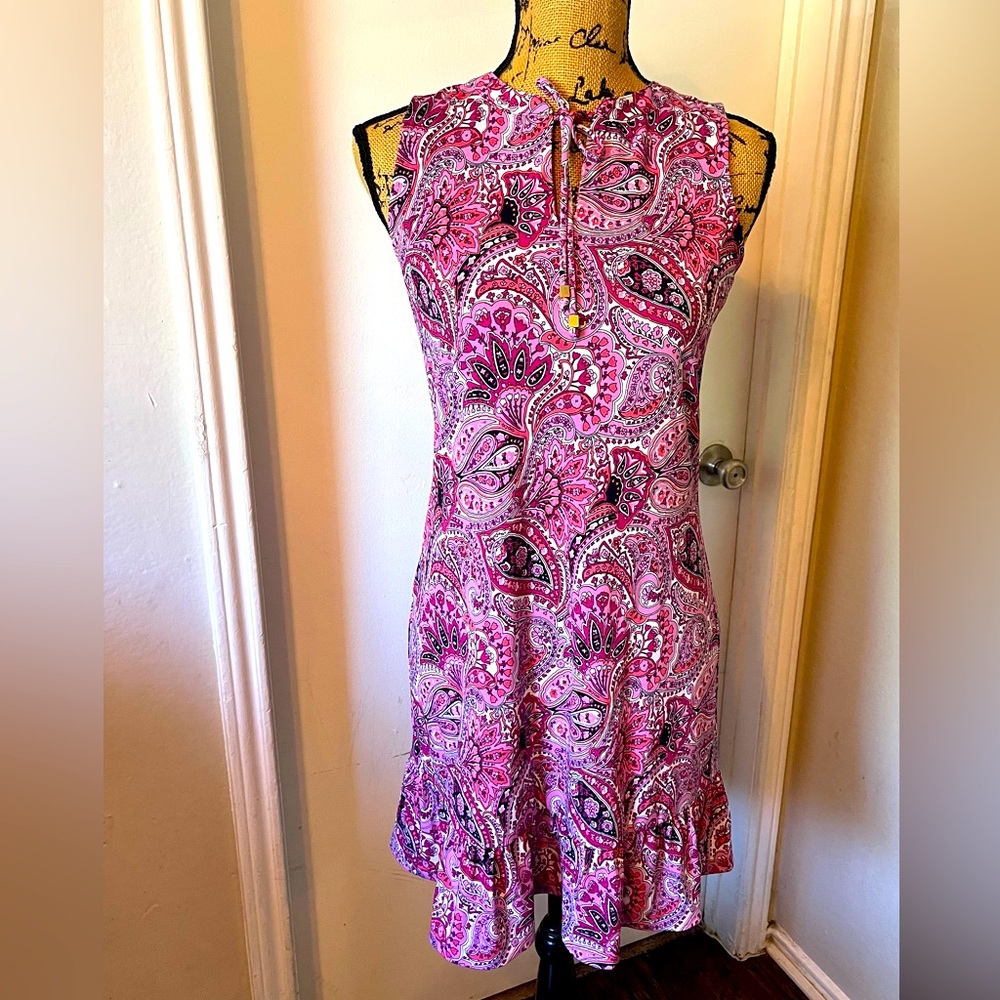 MICHAEL Michael Kors Paisley Print Ruffled Hem Dress